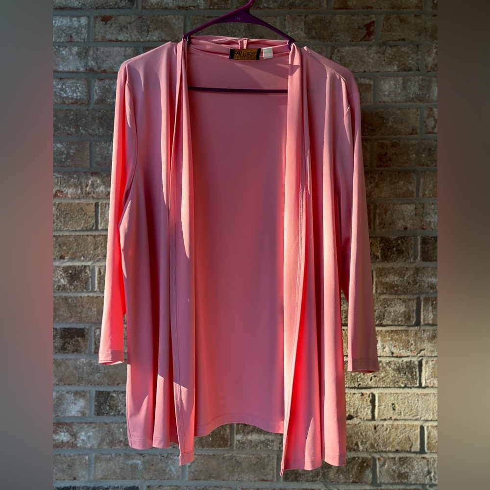Bob Mackie Pink cardigan Wearable Art
